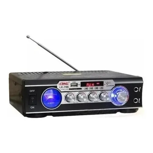 Mini Amplificador Áudio Stereo Bluetooth Le-706 Bivolt Foto 1