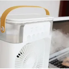 Mini Ar Condicionado Umidificador Ventilador Portátil Luz Foto mini  3