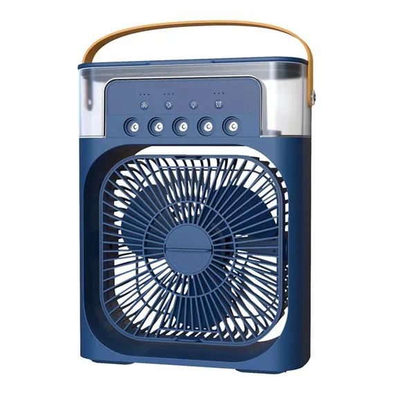Mini Ar Condicionado Ventilador Umidificador Climatizador Cor Azul Foto 1