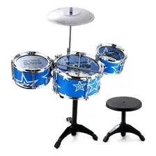 Mini Bateria De Brinquedo Infantil Com Banquinho Bateria Foto mini 1
