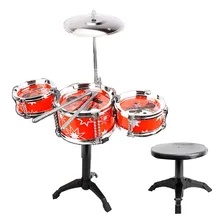 Mini Bateria De Brinquedo Infantil Com Banquinho Bateria Foto mini 2