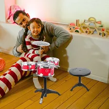 Mini Bateria Infantil Completa Banquinho Baquetas Foto mini 2