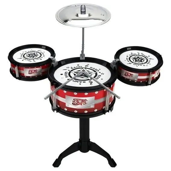 Mini Bateria Musical Infantil De Brinquedo Criança Baqueta Foto 1