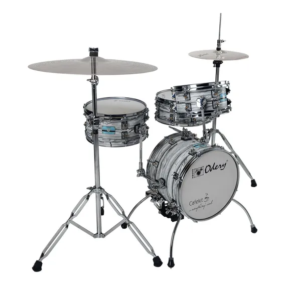 Mini Bateria Odery Cafe Kit White Mist Com Bumbo 14 Reduzida Cor Branco Foto 1