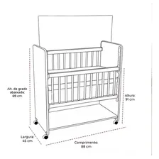 Mini Berço Bed Side New Baby Colchão Grade Móvel Cor Nature Foto mini  3