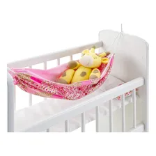 Mini Berço Para Boneca Com Rede Encanto - Sonno Baby Cor Branco Com Rosa Foto mini 3