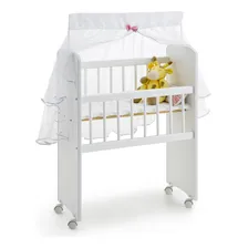Mini Berço Para Boneca Com Rede Encanto - Sonno Baby Cor Branco Com Rosa Foto mini 4