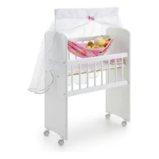 Mini Berço Para Boneca Com Rede Encanto - Sonno Baby Cor Branco Com Rosa Foto mini 1