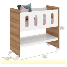 Mini Berço Reller Shark 3 Em 1 Branco Lindo Cor Branco/Savana Foto mini 1