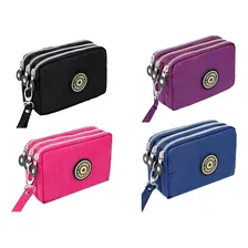 Mini Bolsa Basic Transversal Nylon Crossbody Carteiro Cor Roxo Desenho Do Tecido Liso Foto mini 2