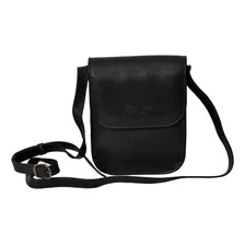 Mini Bolsa Capanga Pequena Masculina Em Couro Legitimo Preto Foto mini  2