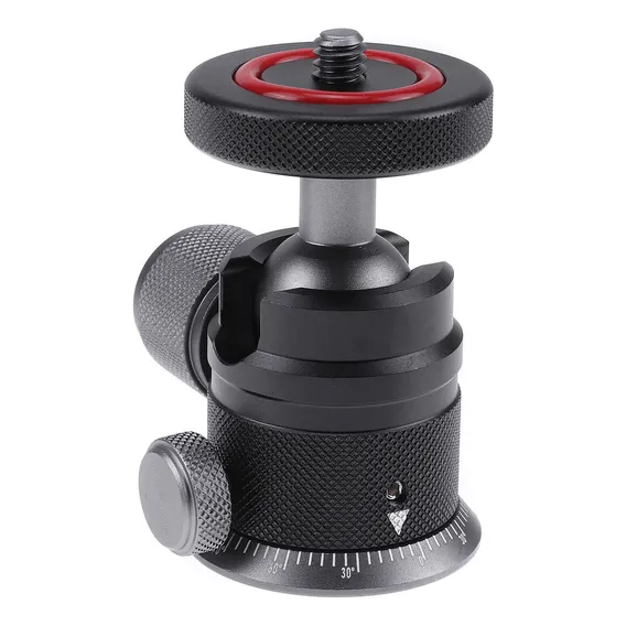Mini Cabeça Esférica Ball Head Panorâmica 360° Com Escala Cor Preto Foto 1