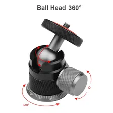 Mini Cabeça Esférica Ball Head Panorâmica 360° Com Escala Cor Preto Foto mini  3