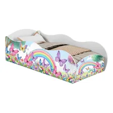 Mini Cama Carro Unicórnio Arco Iris Com Colchão Foto mini  3