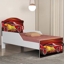 Mini Cama Infantil 148x68cm Proteção Lateral Carro Vermelho Foto mini  2