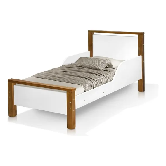 Mini Cama Infantil Com Pés Proteção Lateral Cama Infantil Padrão Para Criança Tamanho Mini Cama Mdf / Madeira Meli Foto 1