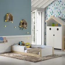 Mini Cama Montessoriana Cerquinha Branco/natural - Casatema Foto mini 1