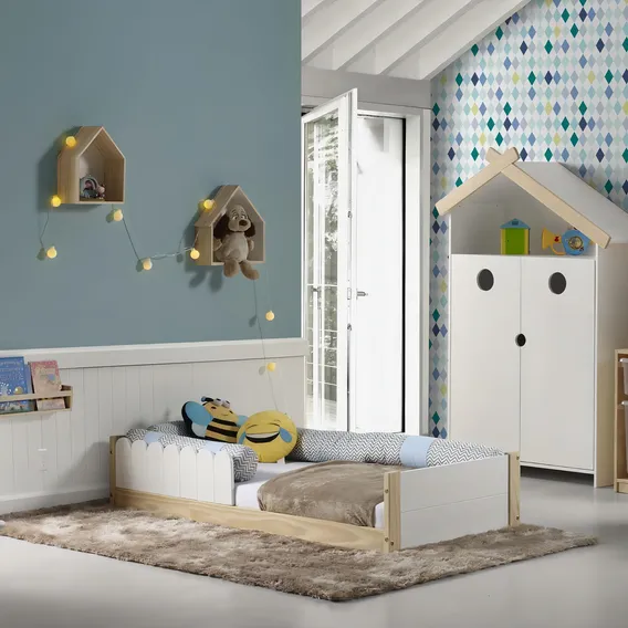 Mini Cama Montessoriana Cerquinha Branco/natural - Casatema Foto 1