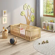 Mini Cama Montessoriana Madeira Maciça Com Grade Giulia Foto mini 2