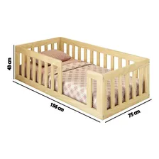 Mini Cama Montessoriana Madeira Maciça Com Grade Giulia Foto mini 4
