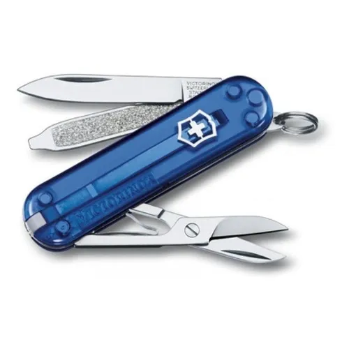 Mini Canivete Suíço Classic Victorinox Azul Translúcido 7f Cor Azul-translúcido Foto 1