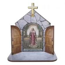 Mini Capela Orat贸rio Display Ns Das Lagrimas 12cm Mdf Madeir Foto mini 1