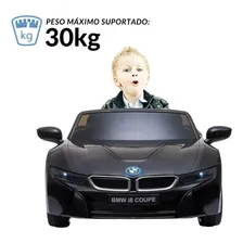 Mini Carro Elétrico Infantil Bmw I8 Controle Remoto Preto Foto mini 4