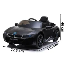 Mini Carro Elétrico Infantil Bmw I8 Controle Remoto Preto Foto mini  2
