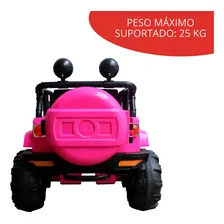 Mini Carro Elétrico Jipe Com Controle Remoto 12v Rosa Bw028rs Importway Foto mini 4