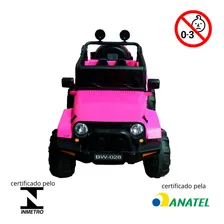 Mini Carro Elétrico Jipe Com Controle Remoto 12v Rosa Bw028rs Importway Foto mini 2