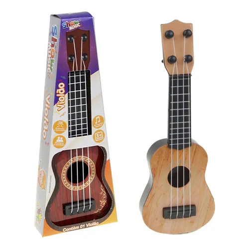 Mini Cavaquinho Infantil Brinquedo Violão 4 Cordas Nylon Foto 1