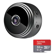 Mini Câmera Segurança Visão Noturna + Cartao Memoria 32 Gb Cor Preto Foto mini 1