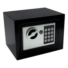 Mini Cofre Eletrônico Digital D Aço C/ Senha E Chave Verdade Cor Preto Foto mini 1
