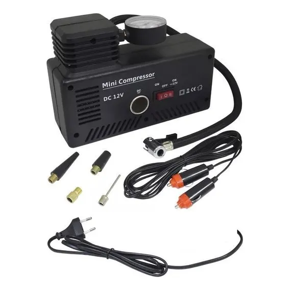 Mini Compressor Ar Automotivo Elétrico E 12v Multifunção Foto 1