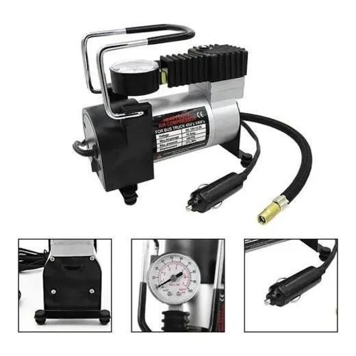Mini Compressor De Ar 12v Pneu Carro Moto Bicicleta Portátil Foto 1