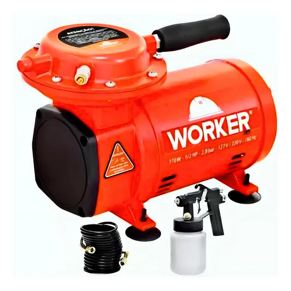Mini Compressor De Ar Elétrico Portátil Worker Ar Direto Foto 1