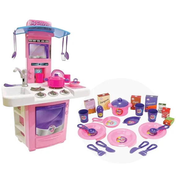 Mini Cozinha Big Chef Infantil + Jantarzinho + Foto 1