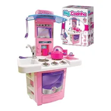 Mini Cozinha Infantil Menina Completa Fogão Forno Sai Água Foto  mini 1