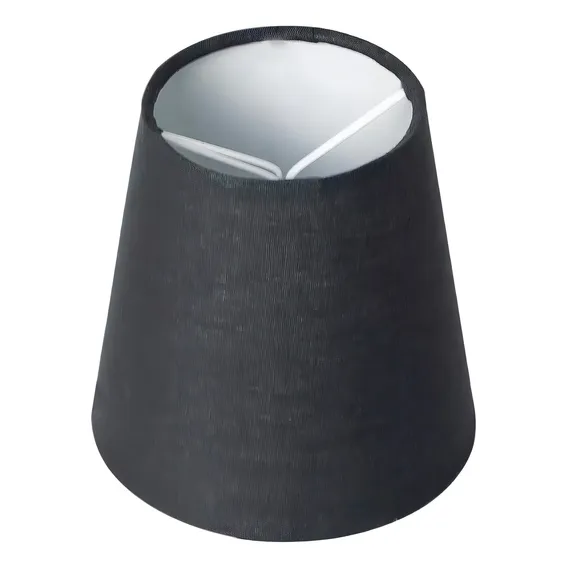 Mini Cupula Pequena Para Lustre De Braço Tecido Algodao Cor Preto Foto 1