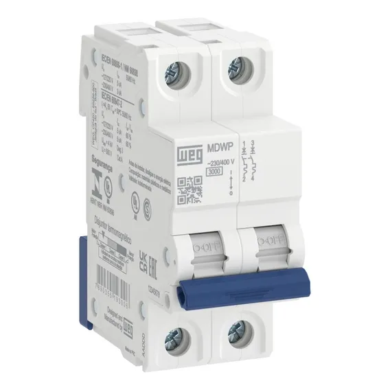 Mini Disjuntor Bipolar Mdw-c50-2 50a Curva C 5ka Weg Foto 1