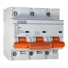 Mini Disjuntor Tripolar 100a 10ka - N10-3p100 - Metaltex (i) Foto  mini 1