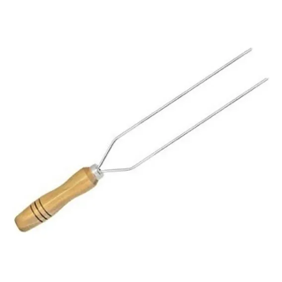 Mini Espetinho Churrasco Duplo Cromado Lâmina De 30 Cm Foto 1