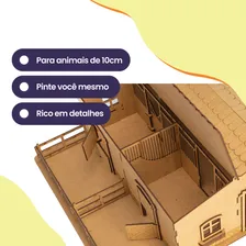 Mini Estábulo Brinquedo Fazendinha Mdf Cru - MDF Criativa Foto mini 3