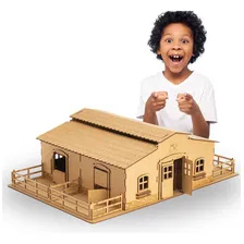 Mini Estábulo Brinquedo Fazendinha Mdf Cru - MDF Criativa Foto mini 1
