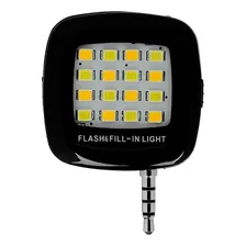 Mini Flash Celular Smartphone - 16 Leds Recarregavel Cor Preto Foto mini 2