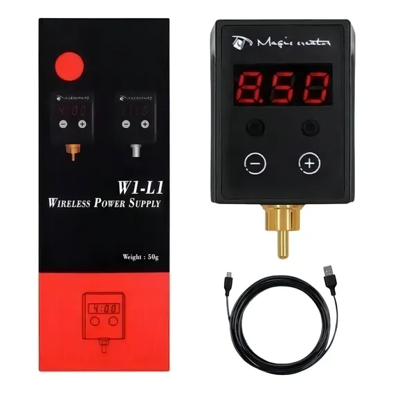Mini Fonte Sem Fio Recarregavel Tattoo Tatuagem Wifi Rca Cor Preto Foto 1