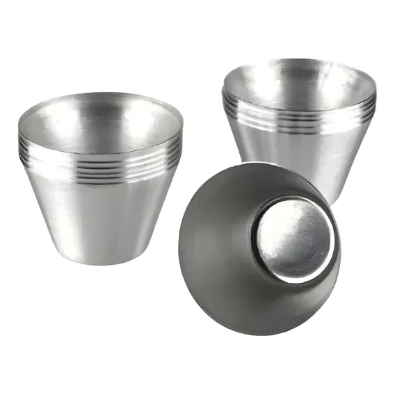 Mini Forminhas Pettit Gateau 4,5x6,8cm Kit Com 12 Und Cor Prateado Foto 1