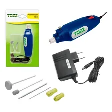 Mini Furadeira Drill 7 Acessórios 12v + Fonte Bivolt Cor Azul 110V/220V Foto  mini 1