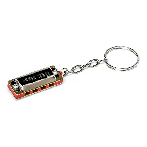 Mini Gaita De Boca Diatônico Hering Chaveiro 88c Latão Foto 1