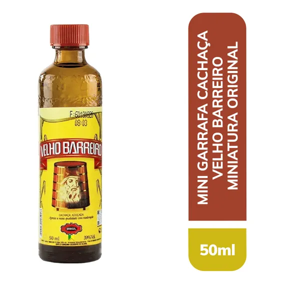 Mini Garrafa Cachaça Velho Barreiro 50ml Miniatura Original Foto 1